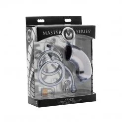 Master Series BDSM Armor Chastity Cage With Removable Urethral Insert