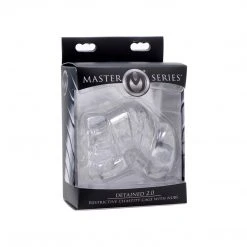 Master Series BDSM Detained 2.0 Restrictive Chastity Cage With Nubs
