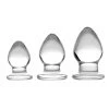 Prisms Erotic Glass Triplets 3 Piece Glass Anal Plug Kit Couples