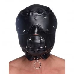 Master Series Muzzled Universal BDSM Hood With Removable Muzzle