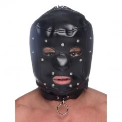 Master Series Muzzled Universal BDSM Hood With Removable Muzzle