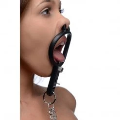 Master Series Degraded Mouth Spreader With Nipple Clamps BDSM