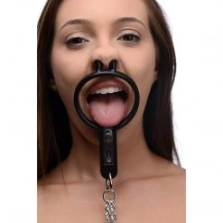 Master Series Degraded Mouth Spreader With Nipple Clamps BDSM