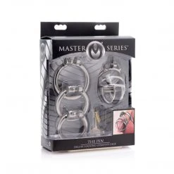 Master Series The Pen Deluxe Stainless Steel Locking Chastity Cage BDSM