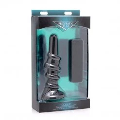 Prostatic Play Coiled Silicone Swirl Vibrating Anal Plug With Remote