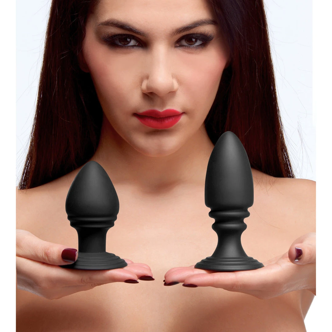 Master Series Duplex Silicone Anal Plug Set 1 Master Series Duplex Silicone Anal Plug Set