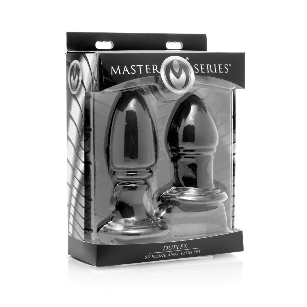 Master Series Duplex Silicone Anal Plug Set 4 Master Series Duplex Silicone Anal Plug Set
