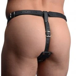 STRICT Male Cock Ring Harness With Silicone Anal Plug