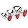 Frisky Chrome Hearts 3 Piece Anal Plugs With Gem Accents