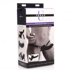Strap U Power Pegger Silicone Vibrating Double Dildo With Harness Dildos & Strap-Ons
