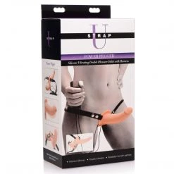 Strap U Power Pegger Silicone Vibrating Double Dildo With Harness Dildos & Strap-Ons