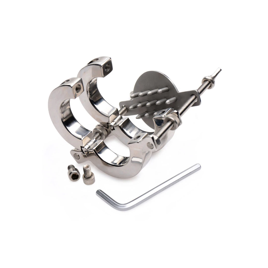 Master Series BDSM Stainless Steel Spiked CBT Ball Stretcher And Crusher 5 Master Series BDSM Stainless Steel Spiked CBT Ball Stretcher And Crusher