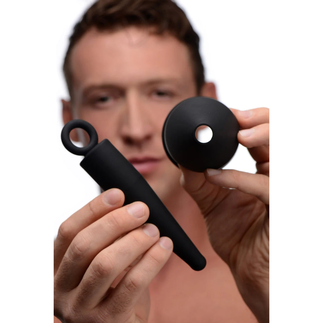 Master Series Plunged Silicone Hollow Plug With Insert 2 Master Series Plunged Silicone Hollow Plug With Insert