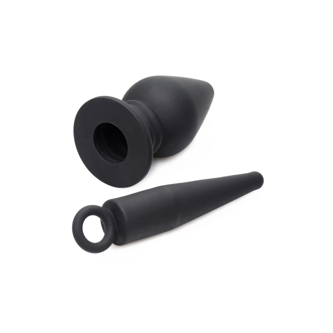 Master Series Plunged Silicone Hollow Plug With Insert 4 Master Series Plunged Silicone Hollow Plug With Insert