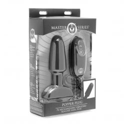 Master Series Popper Plug 7x Rechargeable Vibrating Silicone Anal Plug- Small