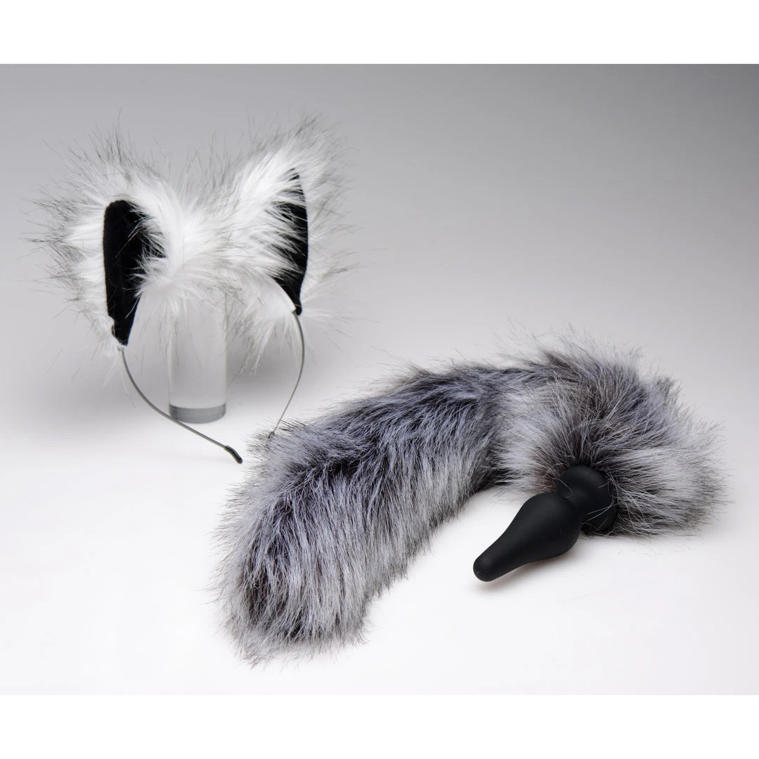 Tailz Wolf Tail Anal Plug And Ears Set 2 Tailz Wolf Tail Anal Plug And Ears Set