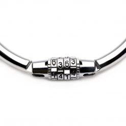 Master Series Stainless Steel Combination Lock Slave Collar BDSM