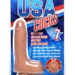 USA Cocks 7 Inch Ultra Real Dual Layer Suction Cup Dildo- Medium Skin Tone Dildos & Strap-Ons