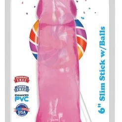 Lollicock 6 Inch Slim Stick With Balls Grape Ice Dildo