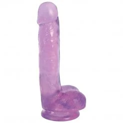Lollicock 7 Inch Slim Stick With Balls Grape Ice Dildo