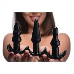 Trinity Vibes 4 Piece Vibrating Anal Plug Set-