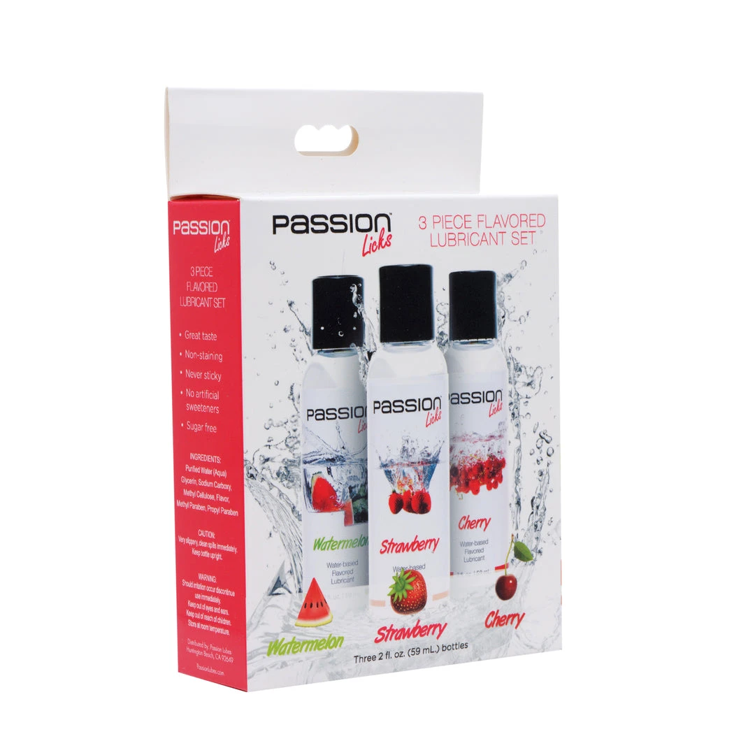 Passion Lubricants Essentials Passion Licks 3 Piece Flavored Lube Set 3 Passion Lubricants Essentials Passion Licks 3 Piece Flavored Lube Set