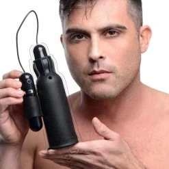 Trinity Vibes Penis Pleasure Lightning Stroke Silicone Stroker With Vibrating Bullet
