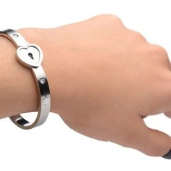 Master Series Cuffed Locking Bracelet And Key Necklace BDSM