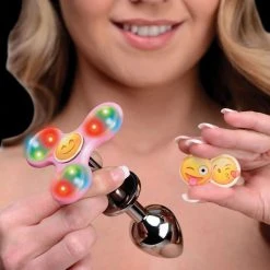 Frisky Anal Light Up Emoji Fidget Spinner Butt Plug