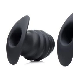 Master Series Hive Ass Tunnel Silicone Ribbed Hollow Anal Plug - Small