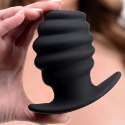 Master Series Hive Ass Tunnel Silicone Ribbed Hollow Anal Plug - Small