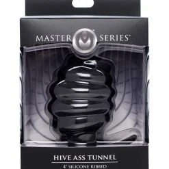 Master Series Hive Ass Tunnel Silicone Ribbed Hollow Anal Plug - Small
