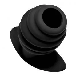 Master Series Hive Ass Tunnel Silicone Ribbed Hollow Anal Plug - Small