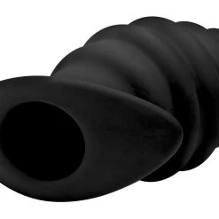Master Series Hive Ass Tunnel Silicone Ribbed Hollow Anal Plug - Small