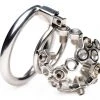Master Series BDSM Bolted Chastity Cage With Spikes