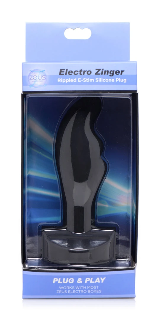 Zeus Electrosex Electro Zinger Rippled E-stim Silicone Plug 3 Zeus Electrosex Electro Zinger Rippled E-stim Silicone Plug