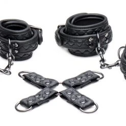 Master Series Concede Wrist And Ankle Restraint Set With Bonus Hog-Tie Adaptor