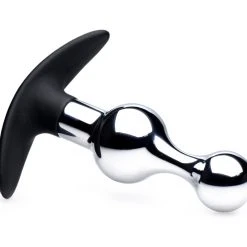 Master Series Dark Drop Metal And Silicone Beaded Anal Plug