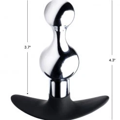 Master Series Dark Drop Metal And Silicone Beaded Anal Plug