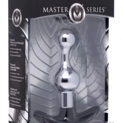 Master Series Dark Drop Metal And Silicone Beaded Anal Plug