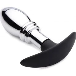 Master Series Dark Stopper Metal And Silicone Anal Plug