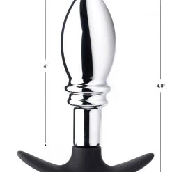 Master Series Dark Stopper Metal And Silicone Anal Plug