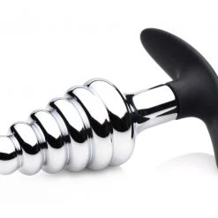 Master Series Dark Hive Metal And Silicone Ribbed Anal Plug