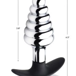 Master Series Dark Hive Metal And Silicone Ribbed Anal Plug
