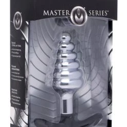 Master Series Dark Hive Metal And Silicone Ribbed Anal Plug