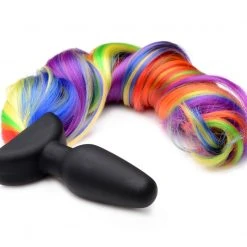 Tailz Remote Control Vibrating Rainbow Pony Tail Anal Plug