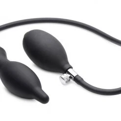 Master Series Dark Inflator Silicone Inflatable Anal Plug
