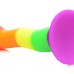 Strap U Proud Rainbow Silicone Dildo With Harness Dildos & Strap-Ons