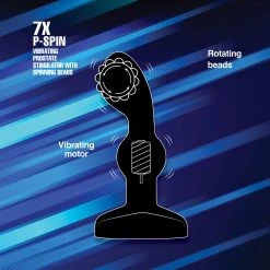 Alpha-Pro 7X P-Spin Vibrating Prostate Stimulator With Spinning Beads Anal