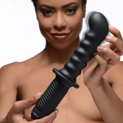 Ass Thumpers The Skew 10X Silicone Vibrator With Handle Penis Pleasure